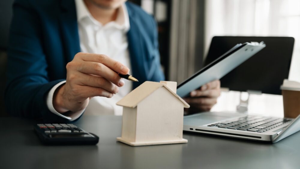 Signing a contract. Client and broker agent, lease agreement, successful deal and Young business